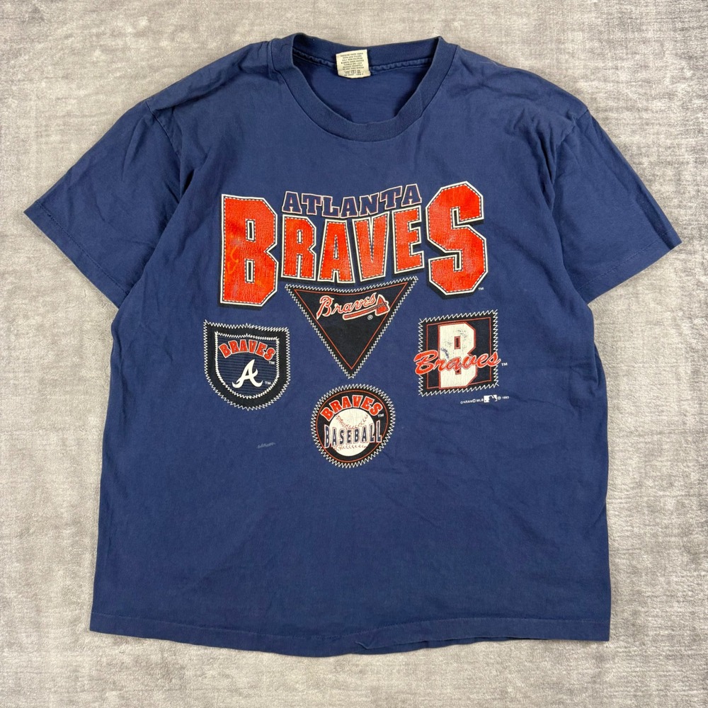 Atlanta Braves Shirt Mens XL Blue Vintage 1993 Team Rated MLB Single Stitch